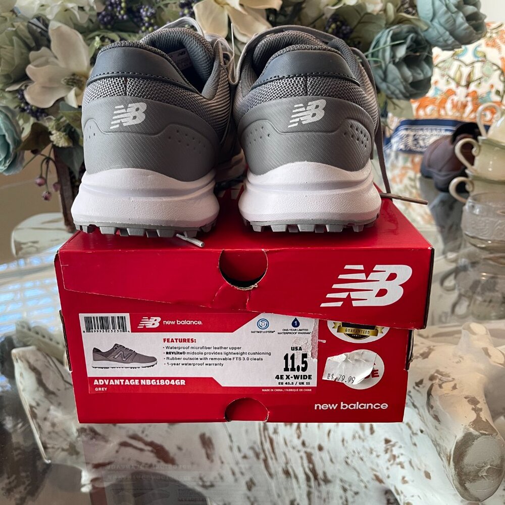 NWT New Balance Advantage Golf Shoes Gray Size 11.5 4E Extra Wide - Picture 6 of 9